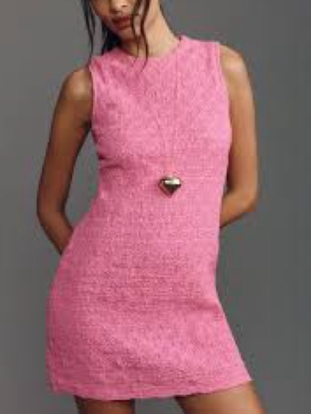 Porridge Anthropologie Pink Textured Sleeveless Shift Dress Bubble Knit Medium